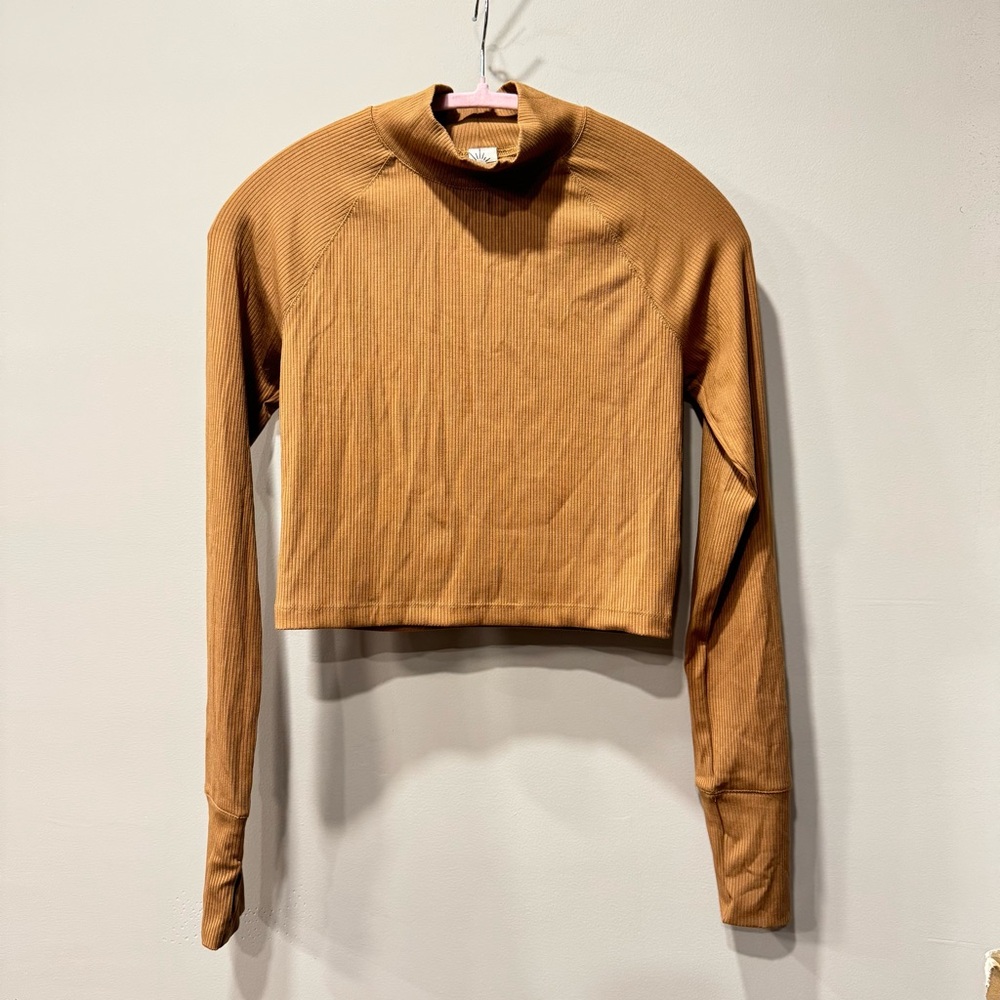 OFFLINE by Aerie Mock Neck Long Sleeve Crop Top ~ Size S